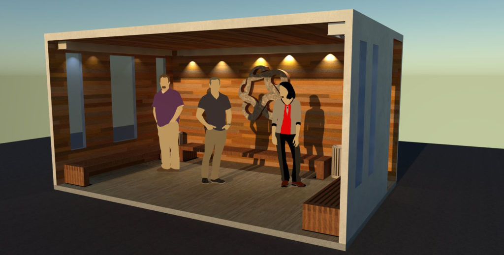 SAIT SMOKING SHELTER WITH TERRAIN ANGLED