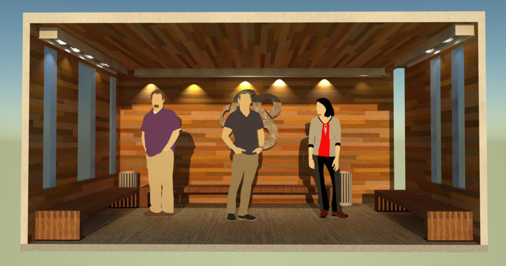 SAIT SMOKING SHELTER WOOD ROOF